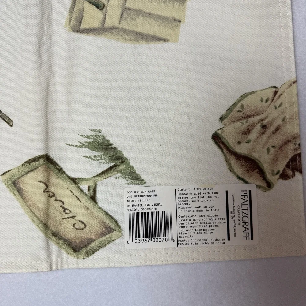 Pfaltzgraff Naturewood Placemats Set Of 4 Garden Leaves Birdhouse 12